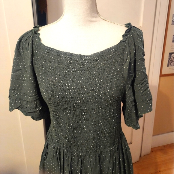 SHEIN Women's Smocked Square Neck Ruffle Bottom Top - Picture 3 of 10